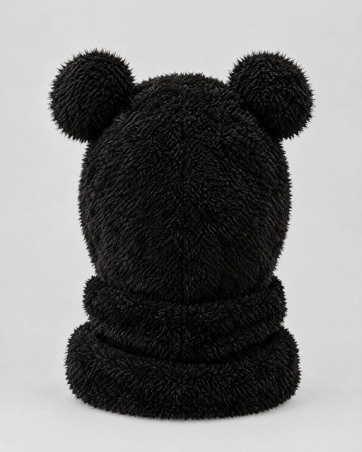Plush Bear-Ear Hood - Adult & Kids — Kids Black — product back [WB gallery 61/3]