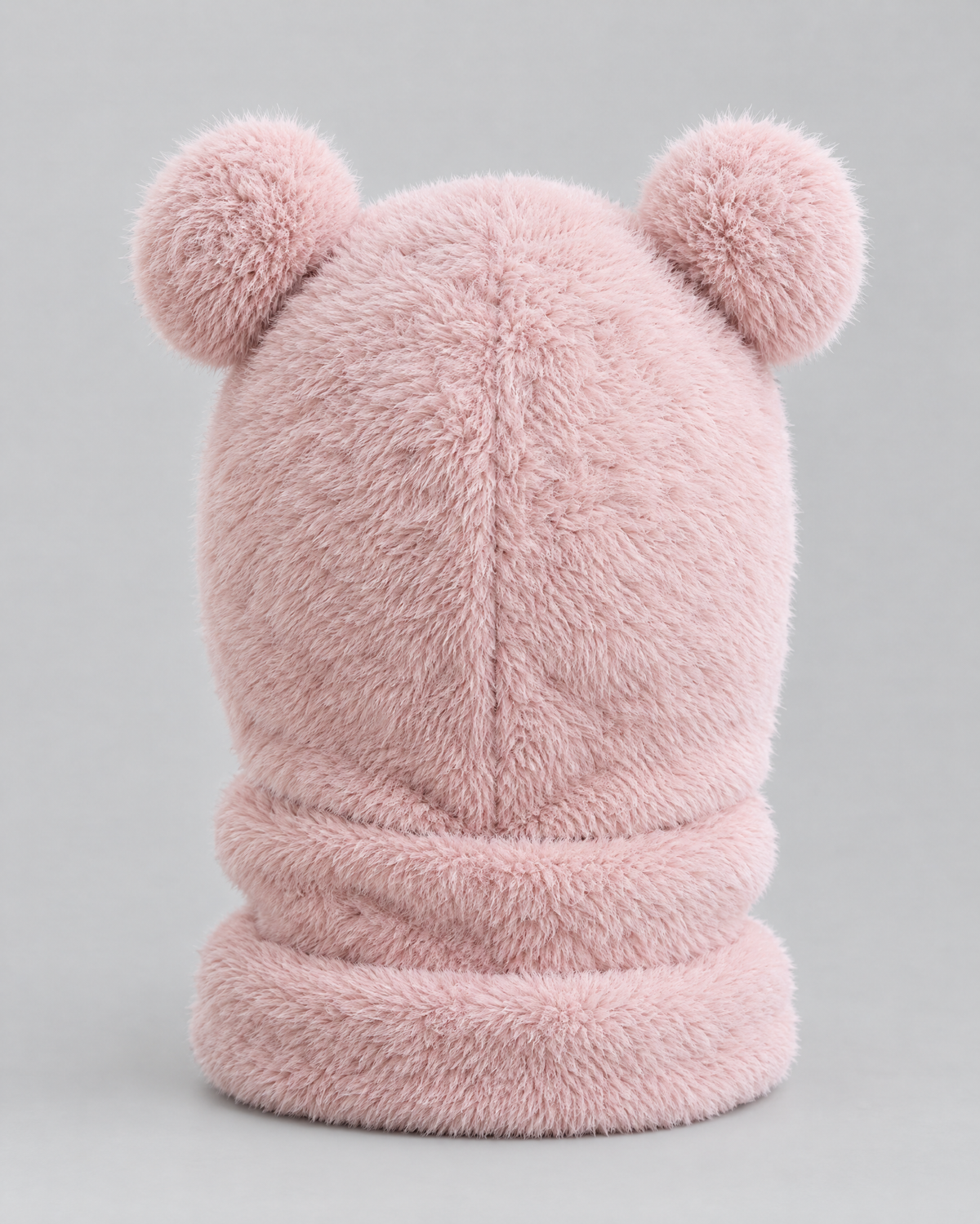 Plush Bear-Ear Hood - Adult & Kids — Kids Pink — product back [WB gallery 62/3]