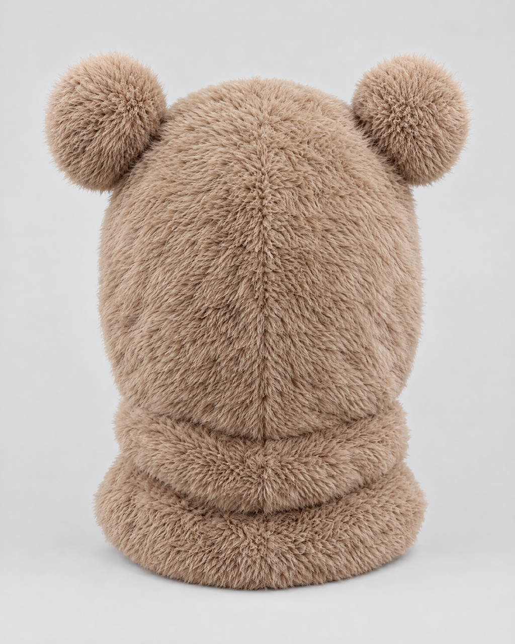 Plush Bear-Ear Hood - Adult & Kids — Kids Khaki — product back [WB gallery 63/3]