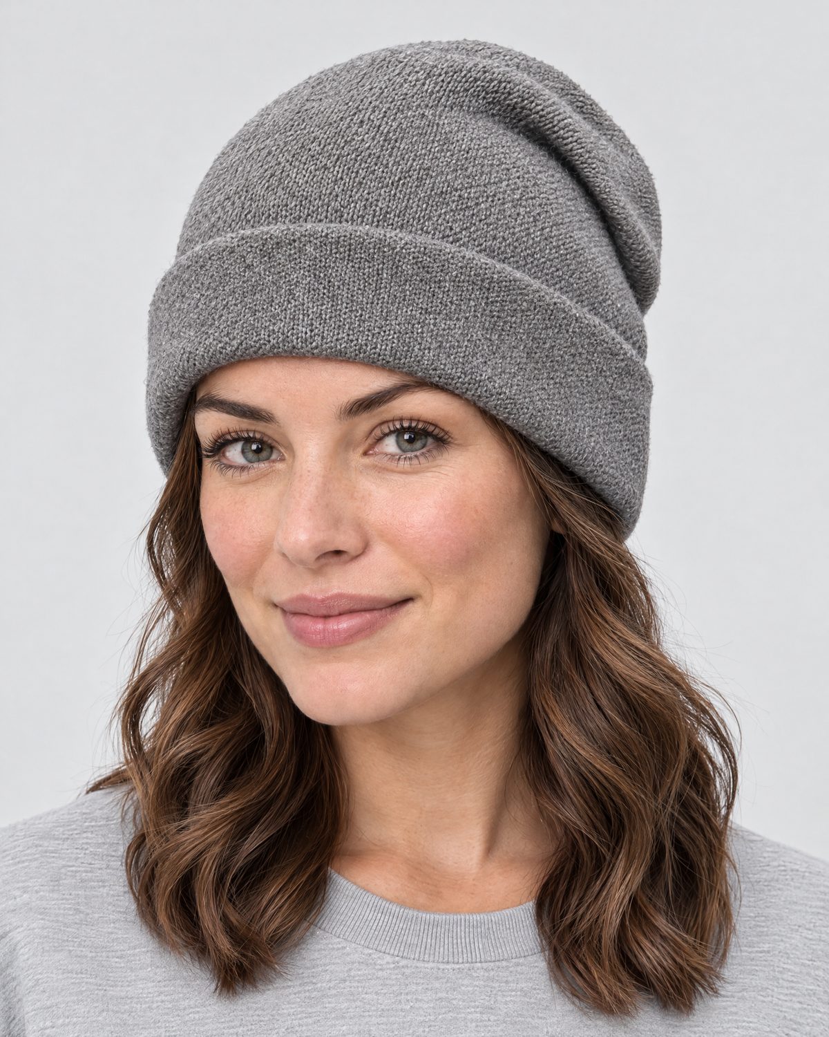 Everyday Knit Beanie — Dark Gray — fit detail [WB gallery 70/5]