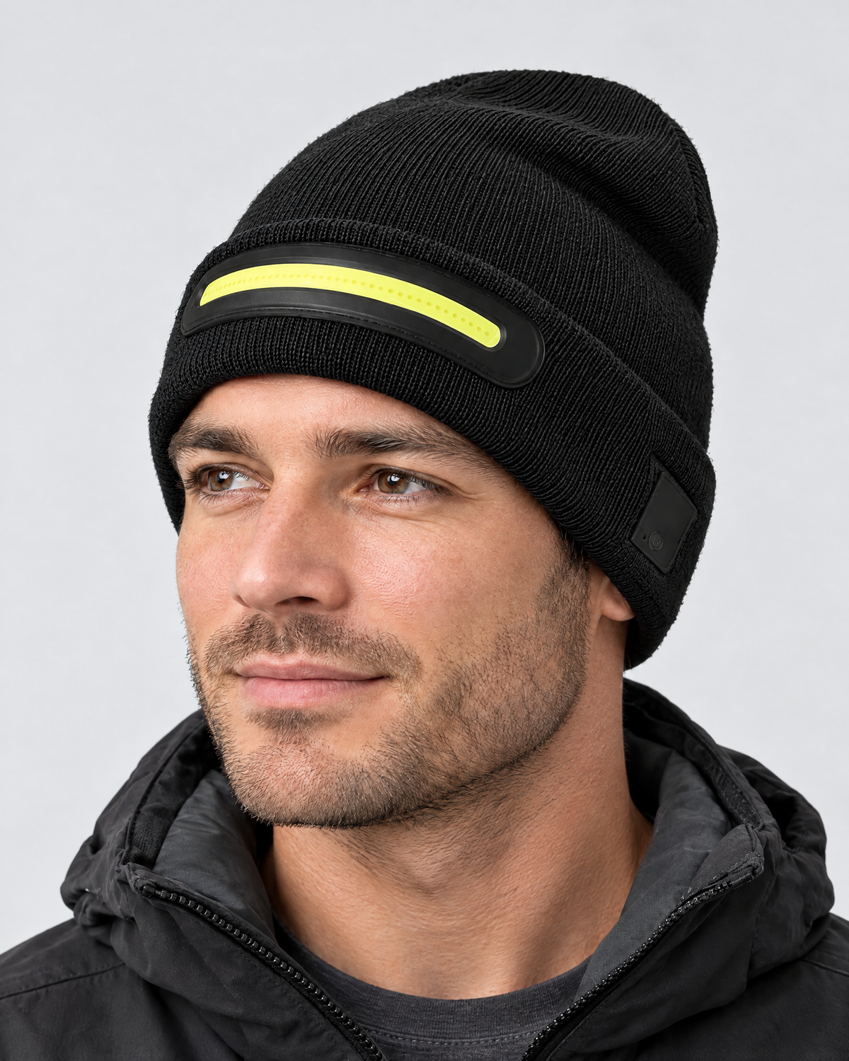 Rechargeable LED Knit Beanie — M1-TD3 Lamp Cap — fit detail [WB gallery 72/5]