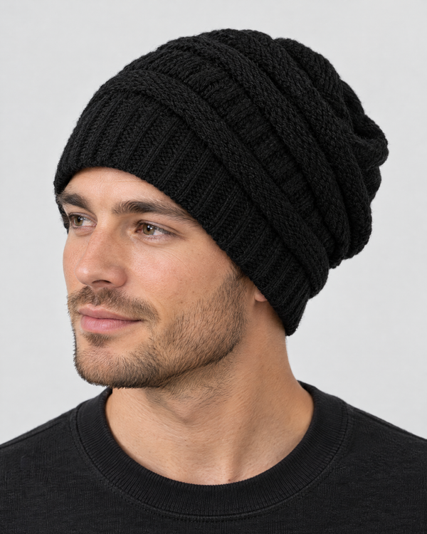Soft Stretch Knit Beanie — Black — hero [WB gallery 75/1]