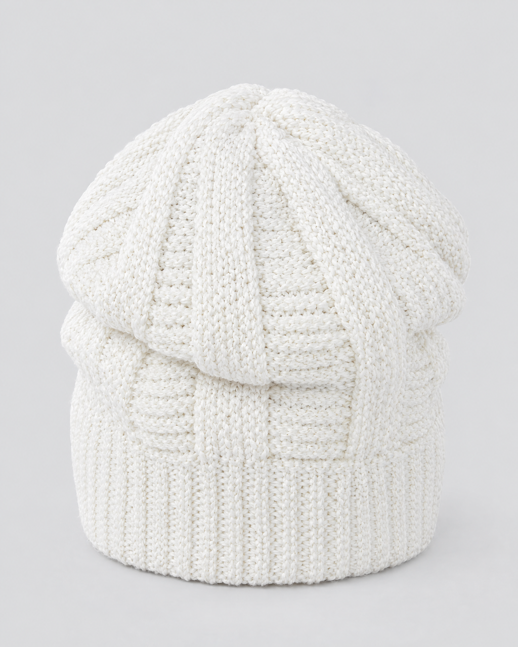 Soft Stretch Knit Beanie — White — product back [WB gallery 74/3]