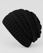 Soft Stretch Knit Beanie — Black — product front [WB gallery 75/2]