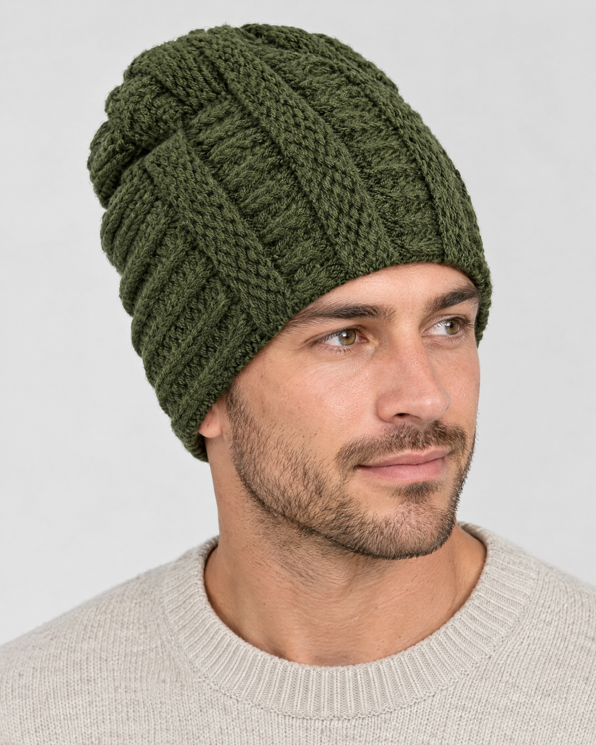 Soft Stretch Knit Beanie — Green — hero [WB gallery 78/1]