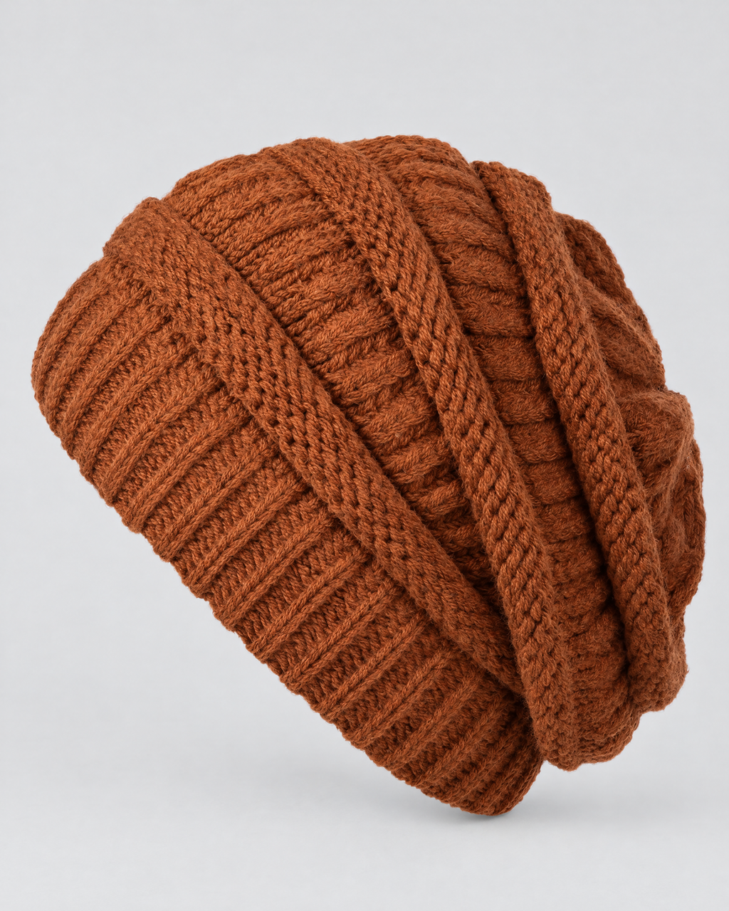 Soft Stretch Knit Beanie — Caramel color — product back [WB gallery 77/3]