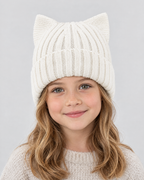 Kids Cat-Ear Wool Beanie — Kids White — hero [WB gallery 80/1]