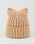 Kids Cat-Ear Wool Beanie — Kids Khaki — product back [WB gallery 79/3]