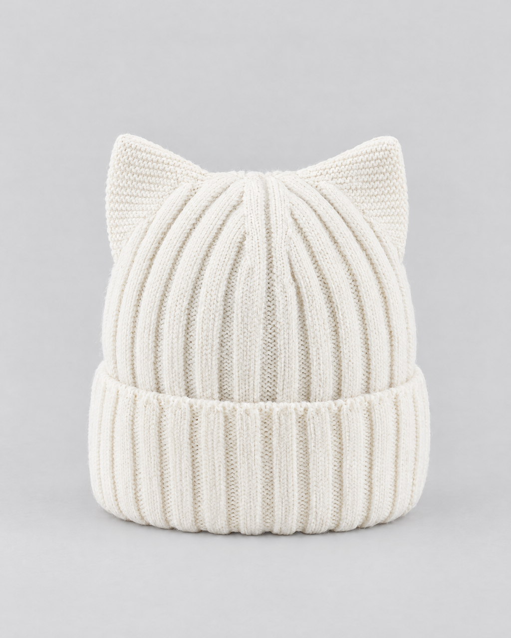 Kids Cat-Ear Wool Beanie — Kids White — product back [WB gallery 80/3]