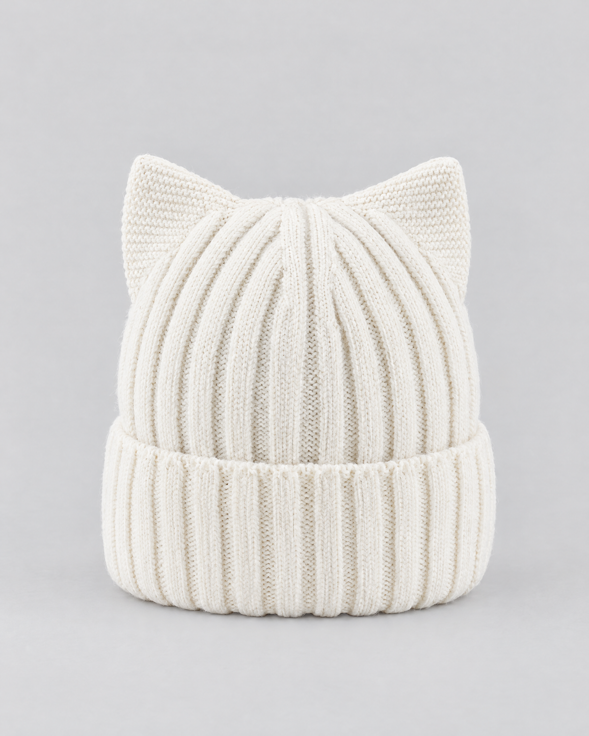 Kids Cat-Ear Wool Beanie — Kids White — product back [WB gallery 80/3]