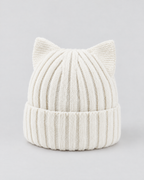 Kids Cat-Ear Wool Beanie — Kids White — product front [WB gallery 80/2]