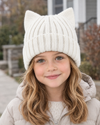 Kids Cat-Ear Wool Beanie — Kids White — lifestyle [WB gallery 80/6]