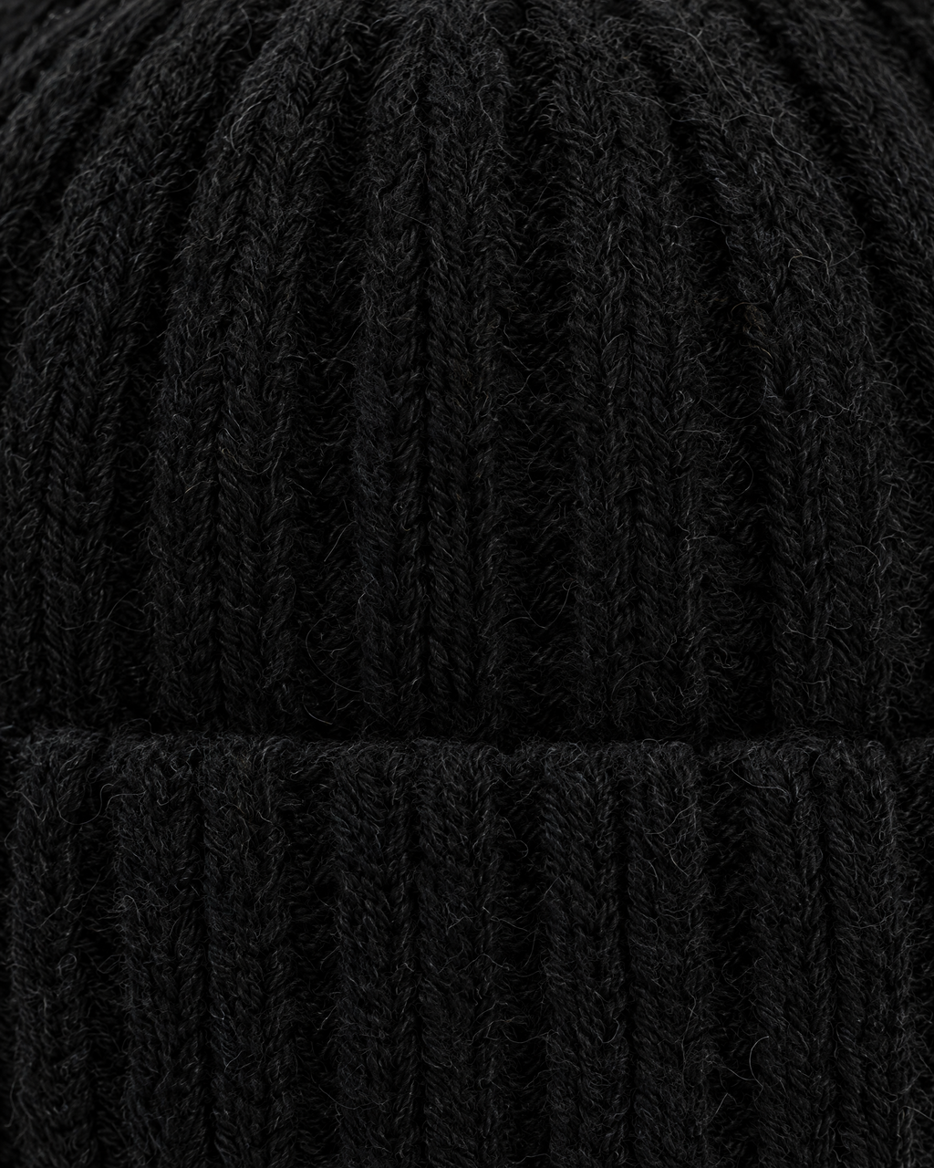 Kids Cat-Ear Wool Beanie — Kids Black — material [WB gallery 81/4]