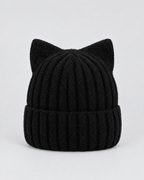 Kids Cat-Ear Wool Beanie — Kids Black — product back [WB gallery 81/3]