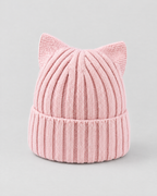 Kids Cat-Ear Wool Beanie — Kids Pink — product front [WB gallery 83/2]