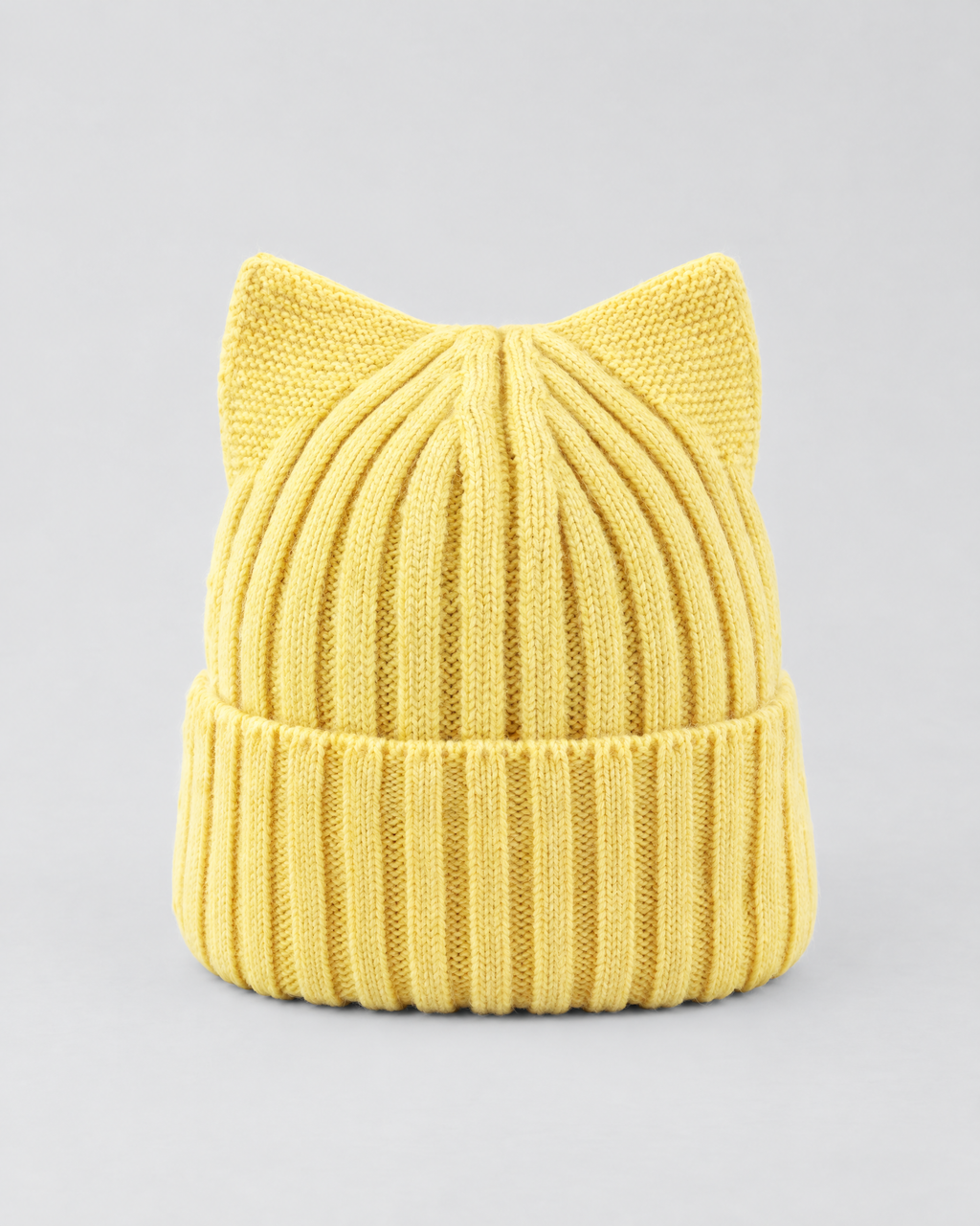Kids Cat-Ear Wool Beanie — Kids Yellow — product back [WB gallery 82/3]