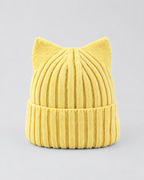 Kids Cat-Ear Wool Beanie — Kids Yellow — product back [WB gallery 82/3]
