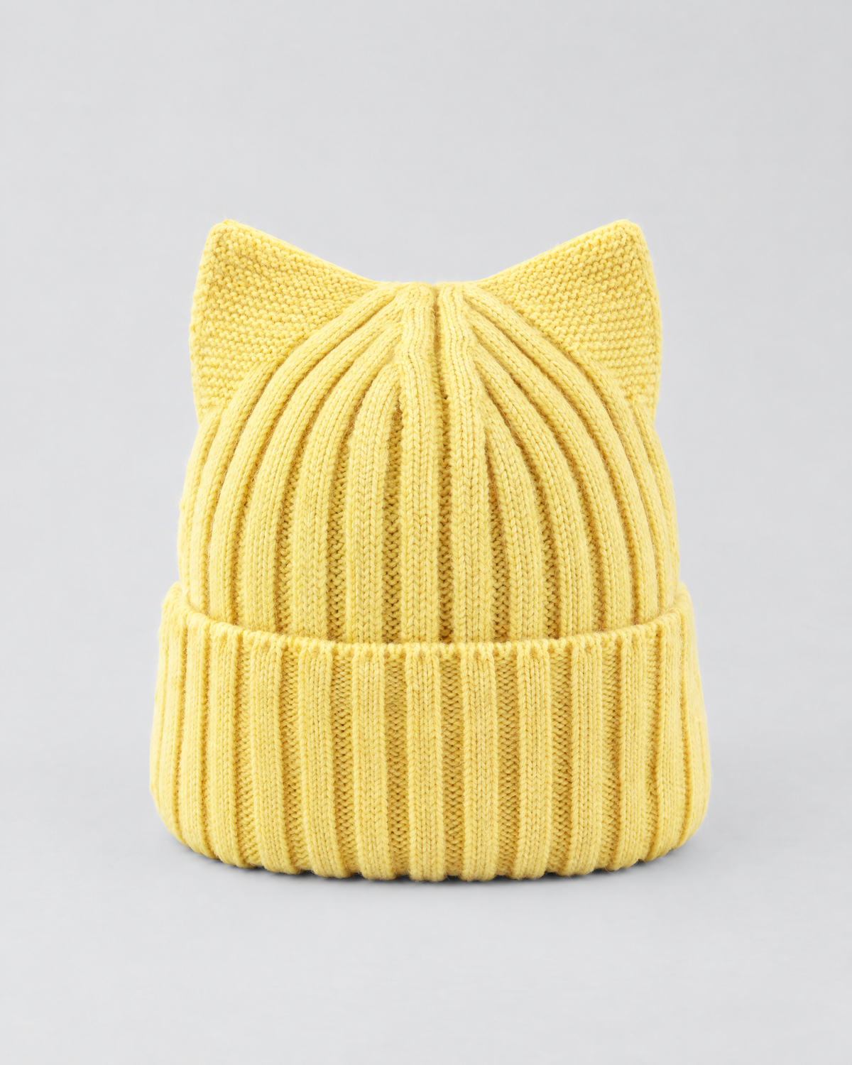Kids Cat-Ear Wool Beanie — Kids Yellow — product back [WB gallery 82/3]