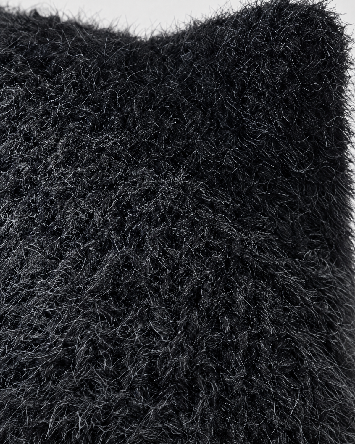 Plush Cat-Ear Knit Beanie — Black — material [WB gallery 87/4]