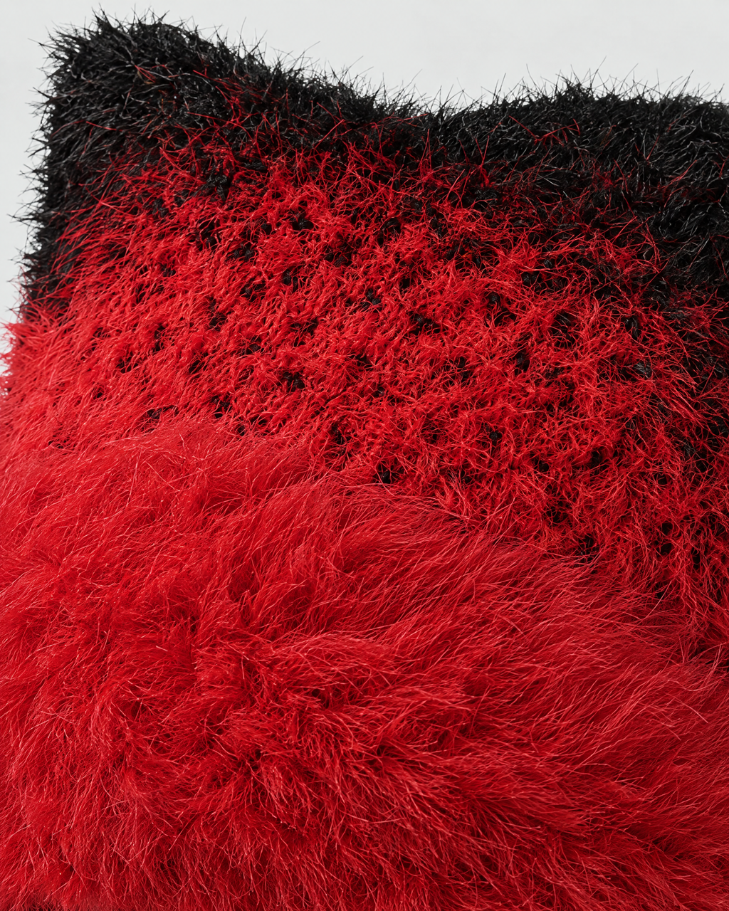 Plush Cat-Ear Knit Beanie — Red — material [WB gallery 89/4]