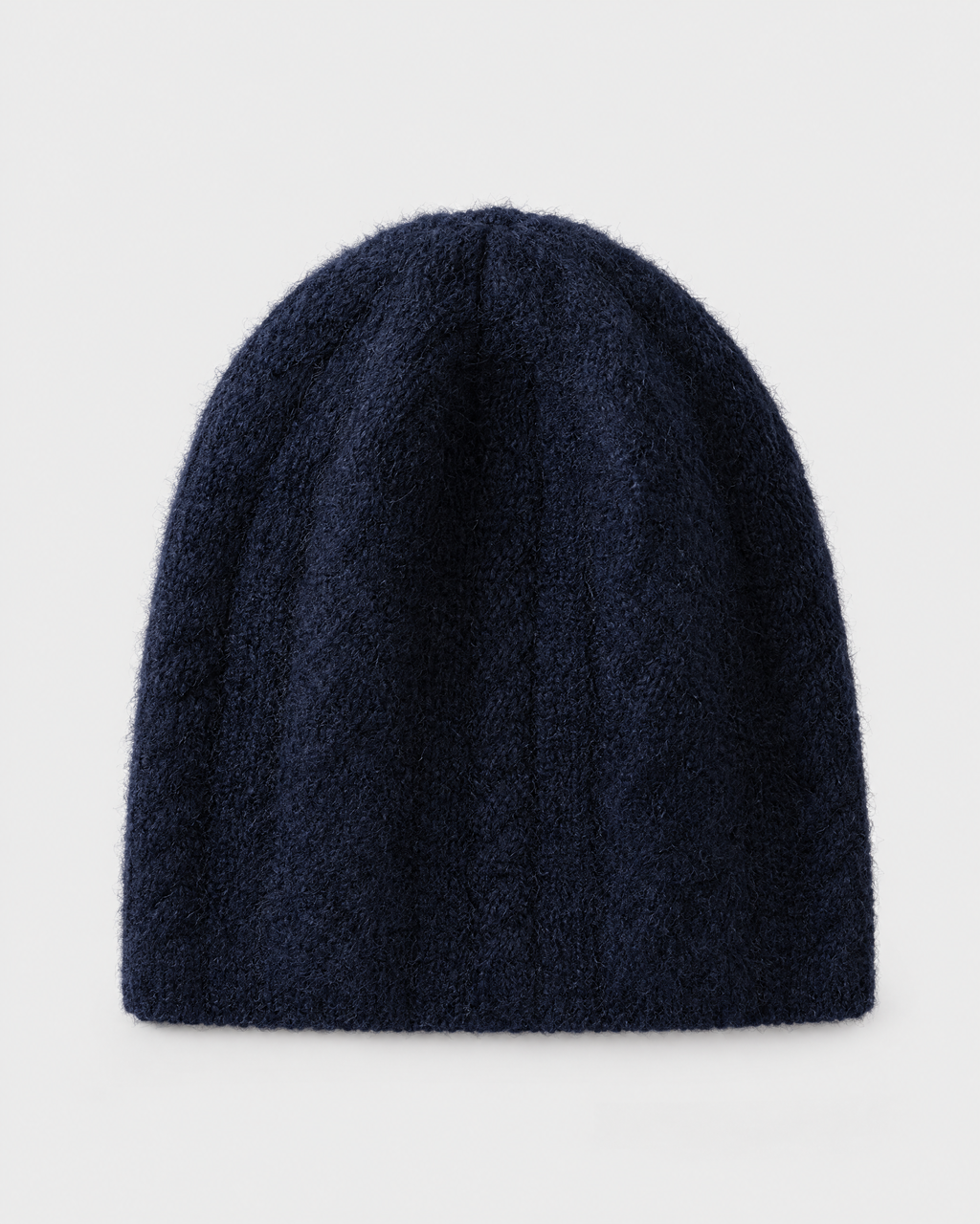 Thick-Knit Cashmere Beanie — Navy blue — product back [WB gallery 90/3]