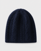 Thick-Knit Cashmere Beanie — Navy blue — product back [WB gallery 90/3]