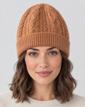 Thick-Knit Cashmere Beanie — Pumpkin brown — hero [WB gallery 92/1]