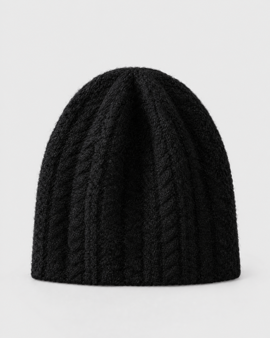 Thick-Knit Cashmere Beanie — Black — product back [WB gallery 91/3]