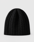 Thick-Knit Cashmere Beanie — Black — product back [WB gallery 91/3]