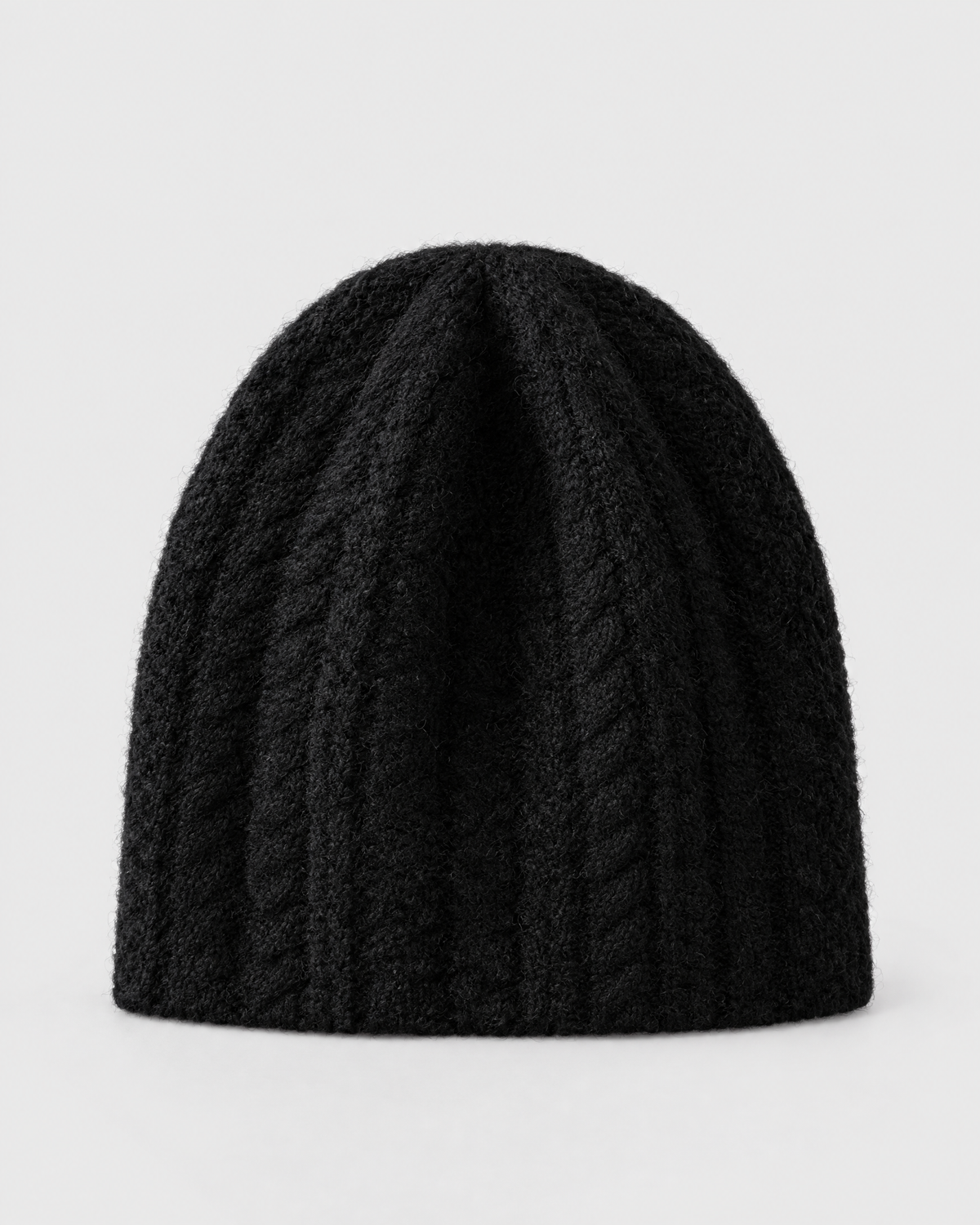 Thick-Knit Cashmere Beanie — Black — product back [WB gallery 91/3]