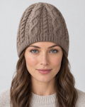 Thick-Knit Cashmere Beanie — Purple velvet color — hero [WB gallery 97/1]