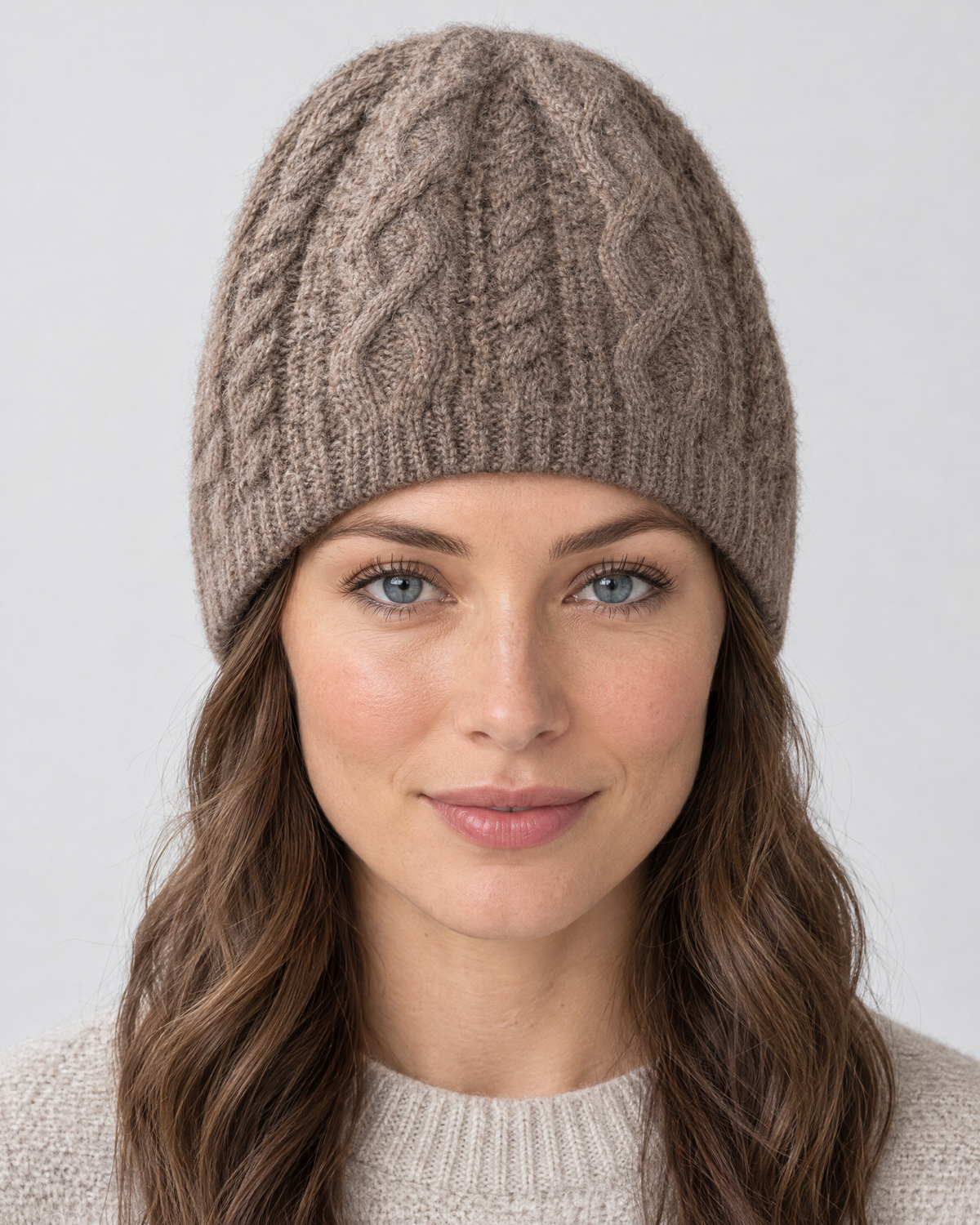 Thick-Knit Cashmere Beanie — Purple velvet color — hero [WB gallery 97/1]