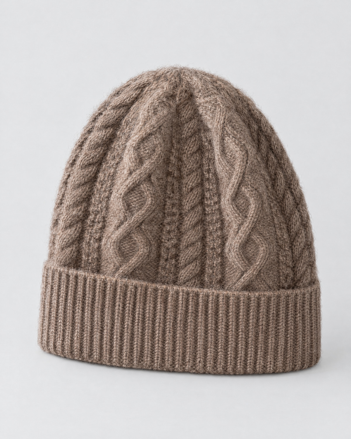 Thick-Knit Cashmere Beanie — Purple velvet color — product front [WB gallery 97/2]