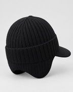 Fleece-Lined Knit Visor Hat — L2 Black — product back [WB gallery 98/3]