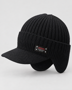 Fleece-Lined Knit Visor Hat — L2 Black — product front [WB gallery 98/2]