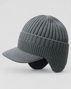 Fleece-Lined Knit Visor Hat — L2 Gray — product back [WB gallery 99/3]