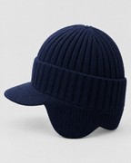 Fleece-Lined Knit Visor Hat — L2 Navy — product back [WB gallery 100/3]