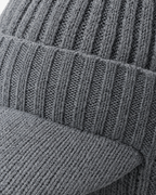 Fleece-Lined Knit Visor Hat — L2 Gray — material [WB gallery 99/4]
