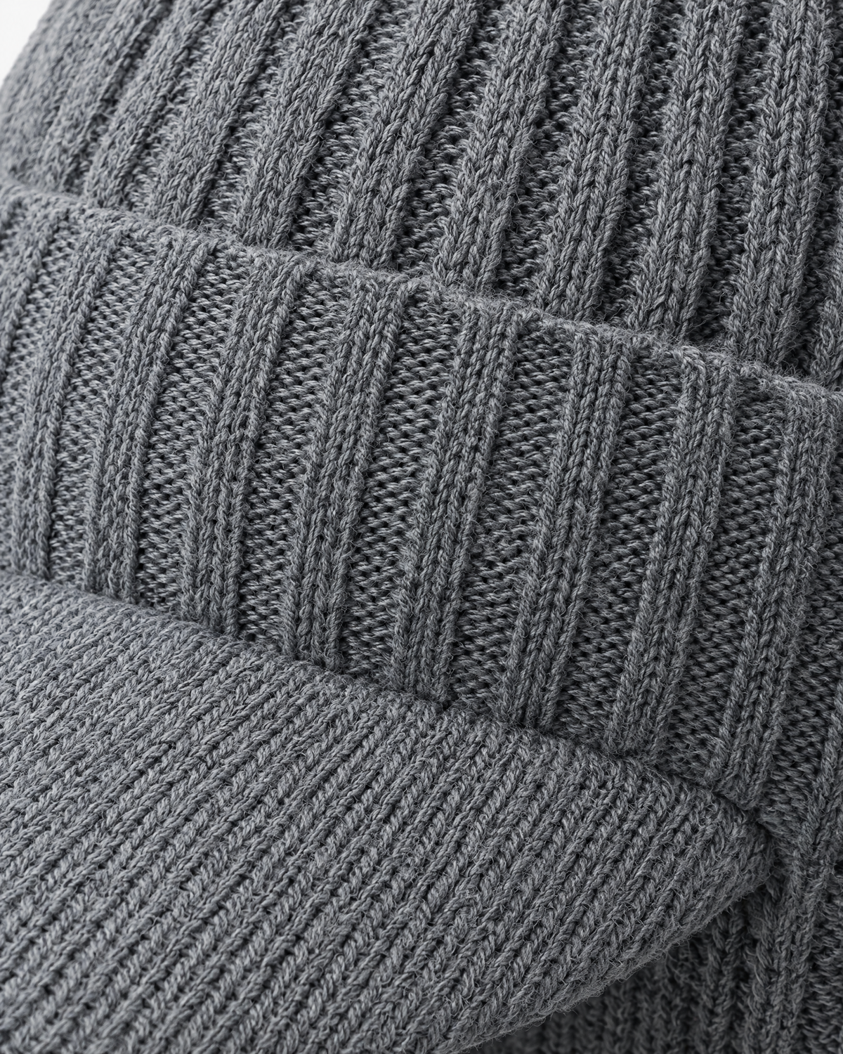 Fleece-Lined Knit Visor Hat — L2 Gray — material [WB gallery 99/4]