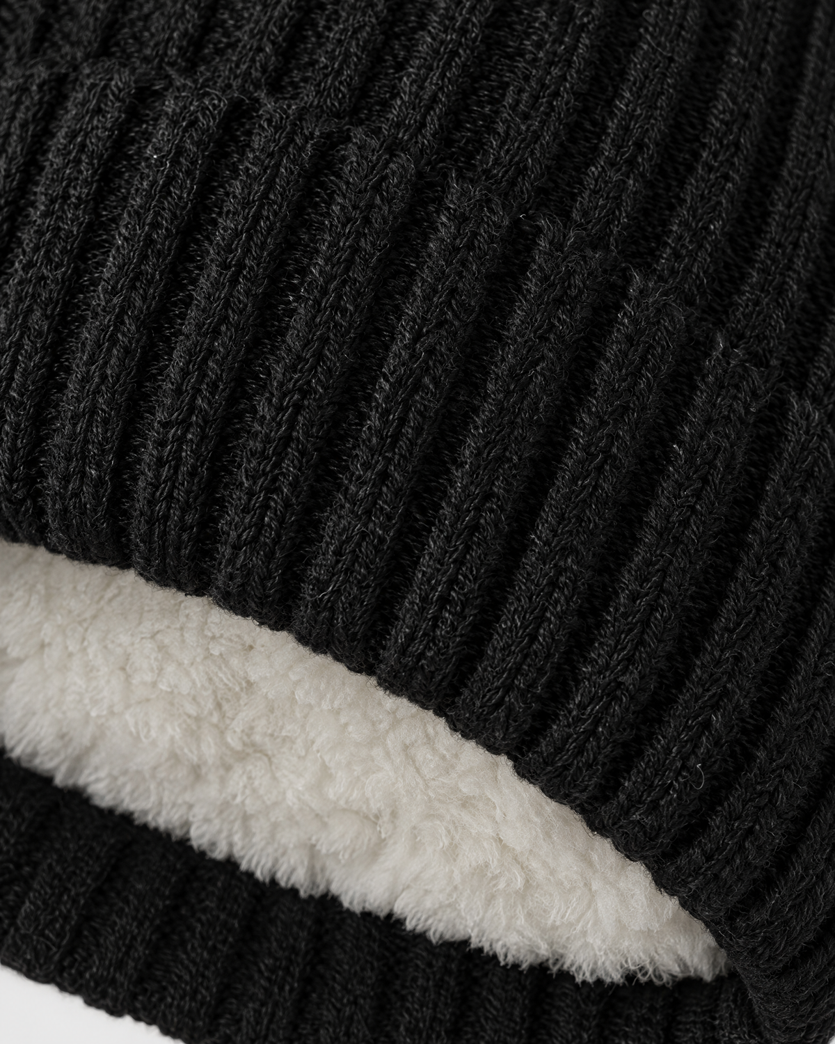 Classic Fleece-Lined Knit Beanie — Black — material [WB gallery 101/4]