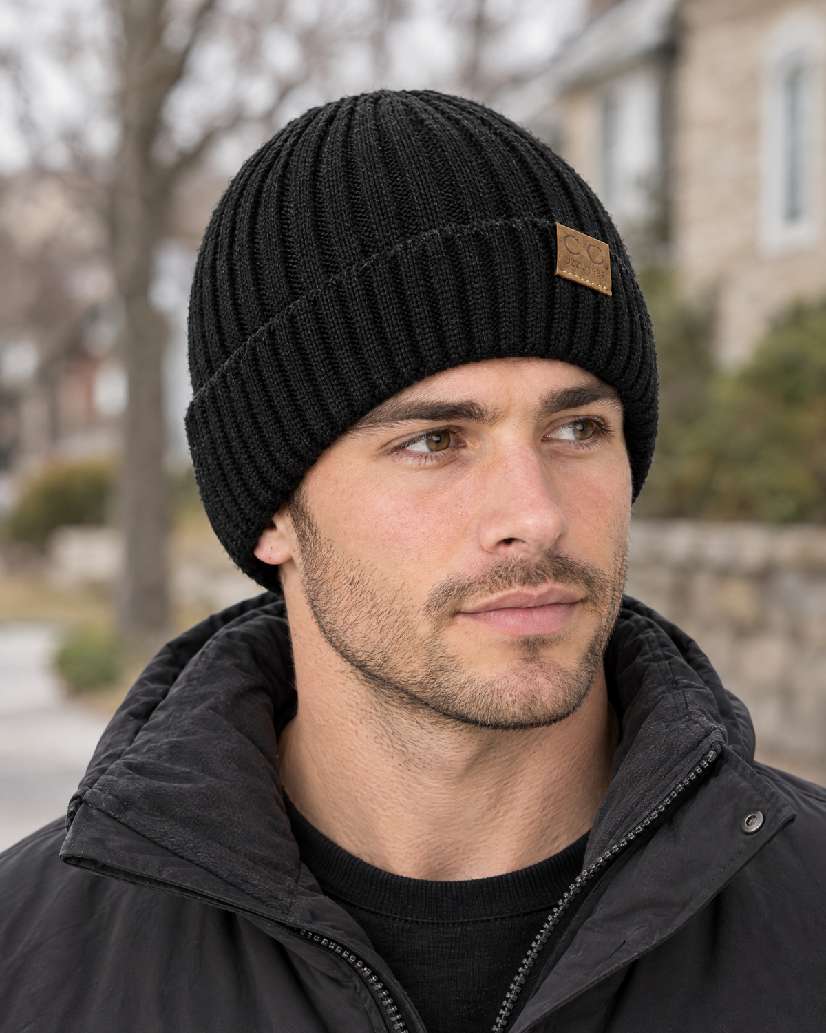 Classic Fleece-Lined Knit Beanie — Black — lifestyle [WB gallery 101/6]