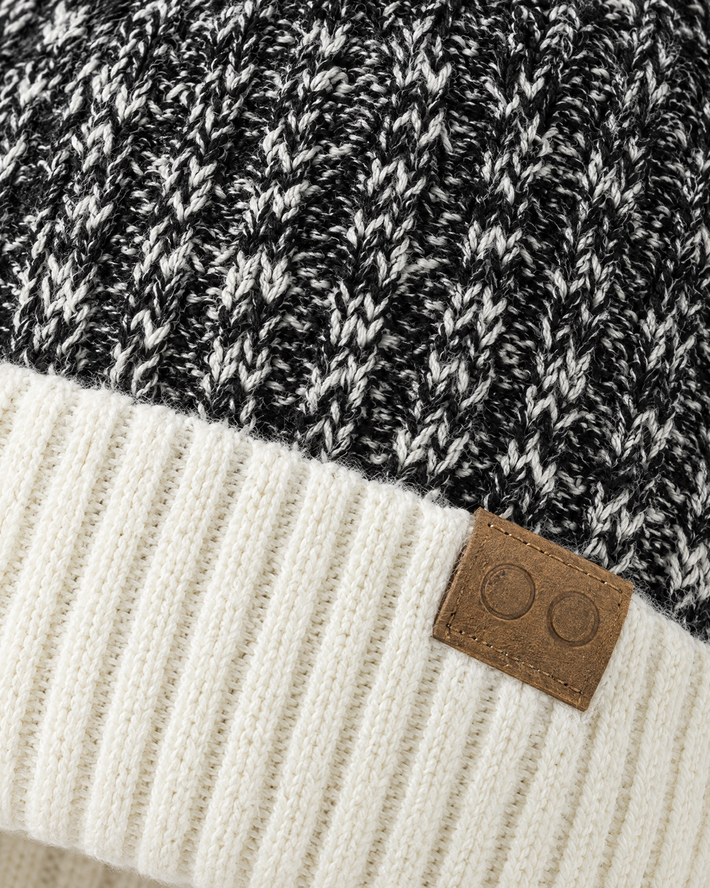 Classic Fleece-Lined Knit Beanie — Off-White — material [WB gallery 103/4]