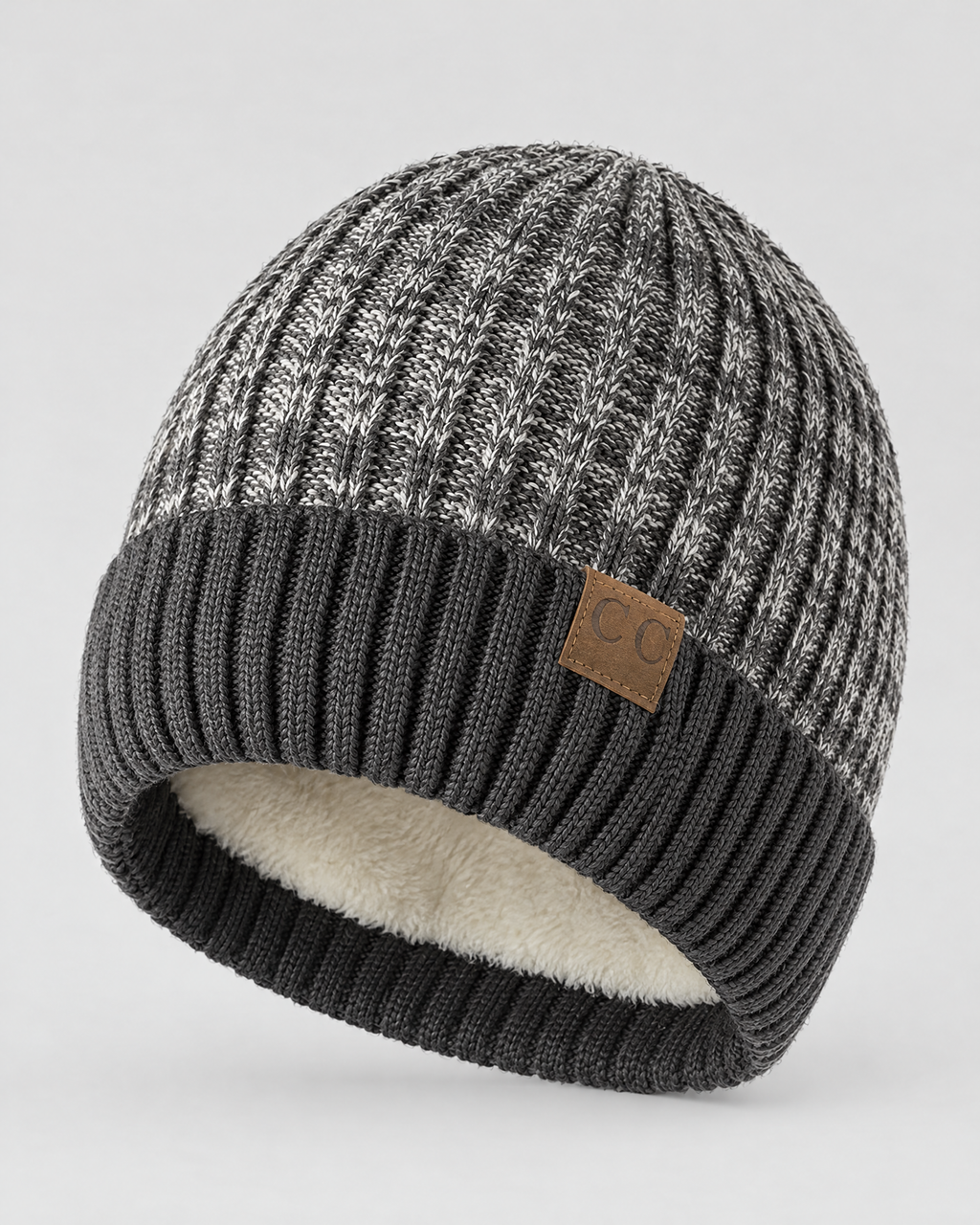 Classic Fleece-Lined Knit Beanie — Gray — product front [WB gallery 105/2]