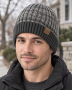 Classic Fleece-Lined Knit Beanie — Gray — lifestyle [WB gallery 105/6]