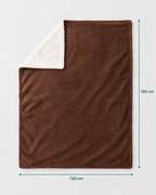 Double-Layer Sherpa Throw Blanket — Coffee — dimensions [WB gallery 107/6]