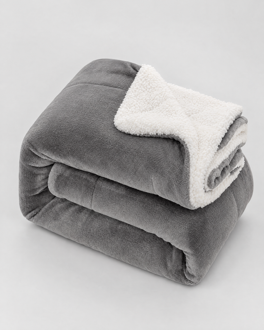 Double-Layer Sherpa Throw Blanket — Grey — hero [WB gallery 109/1]