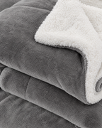 Double-Layer Sherpa Throw Blanket — Grey — material [WB gallery 109/3]