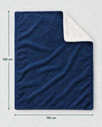 Double-Layer Sherpa Throw Blanket — Navy blue — dimensions [WB gallery 108/6]