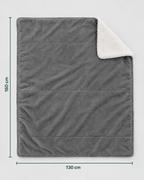 Double-Layer Sherpa Throw Blanket — Grey — dimensions [WB gallery 109/6]