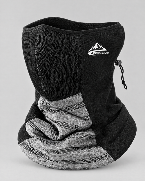 Fleece-Lined Outdoor Neck Gaiter — DTJ09 Black Light Gray — product front [WB gallery 110/2]